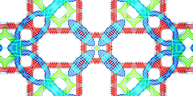 detal kolorowego haftu geometrycznego